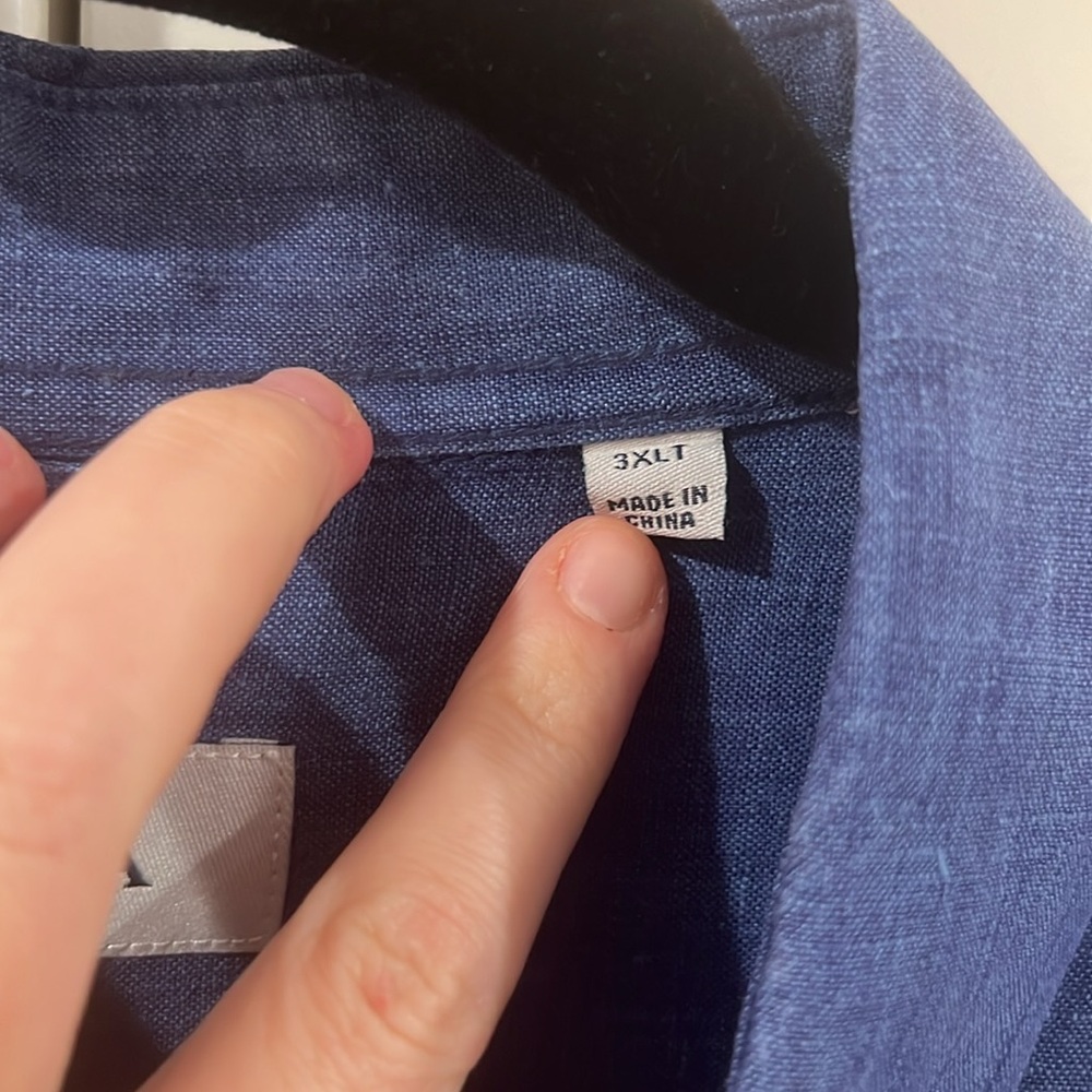 Aqua men’s button down - Picture 3 of 5